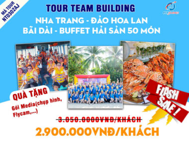 Tour team building doanh nghiệp Nha Trang – Bãi Dài – Đảo Hoa Lan – Buffet Hải Sản 50 Món - Tặng Bia Không Giới Hạn